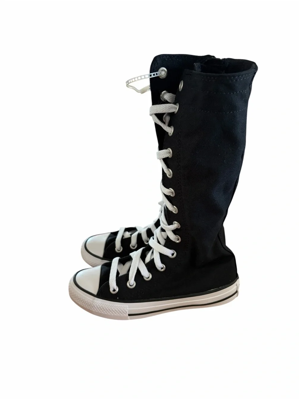 Converse Kids Size 12 Shoes NEW Knee High Chuck Taylor All Star XHi Black Zip Up